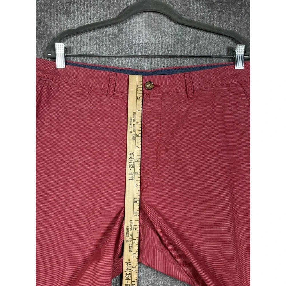 Tommy Hilfiger‎ Striped Chino Shorts Mens Size 36 Pale Red Cotton Pockets